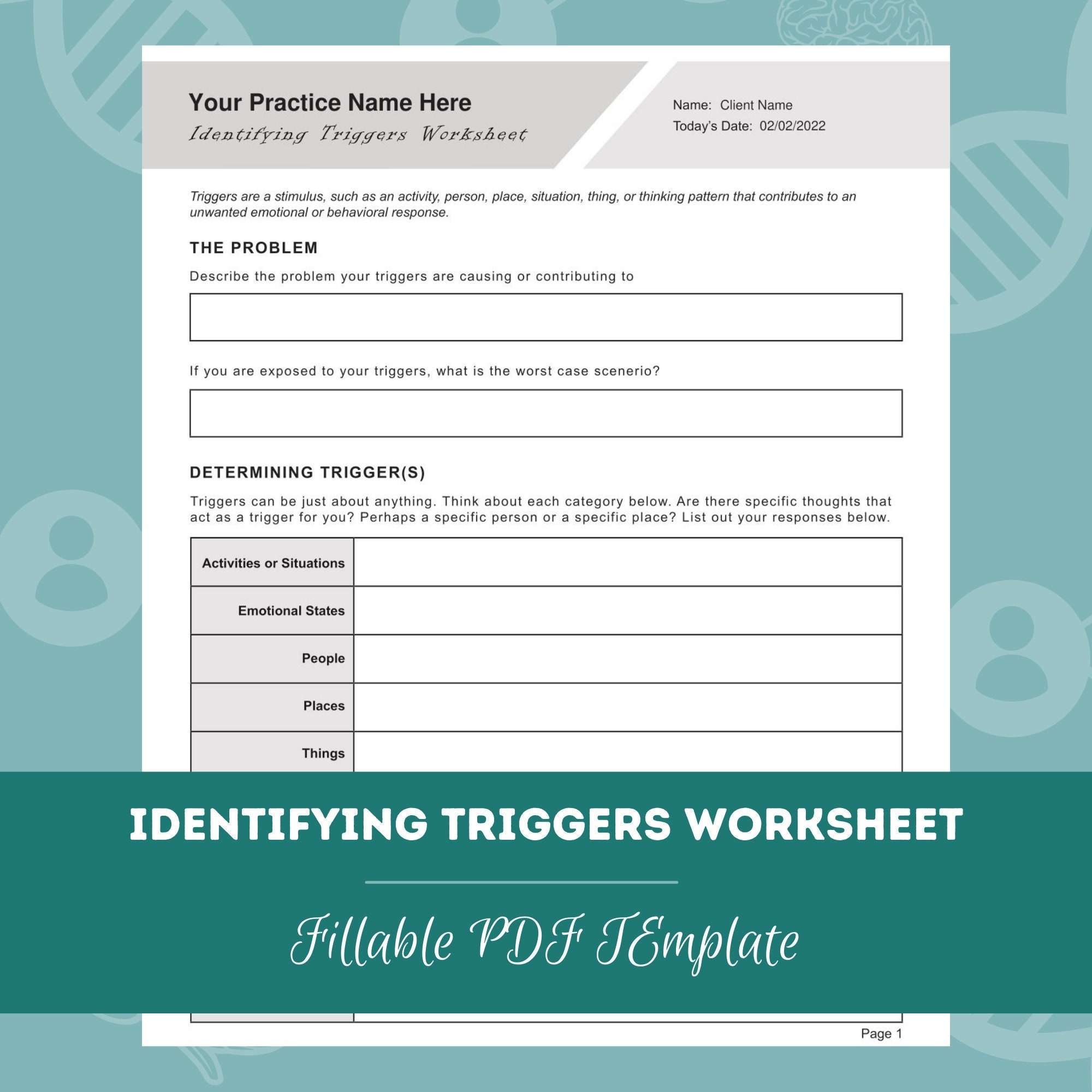 Identifying Triggers Worksheet Editable Fillable PDF Template For Counselors Psychologists Social Workers Therapists Etsy Identifying Triggers Worksheet Editable Fillable PDF Template For Counselors Psychologists Social Workers Therapists Etsy