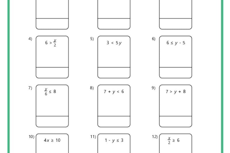 Free Printable Inequality Worksheets
