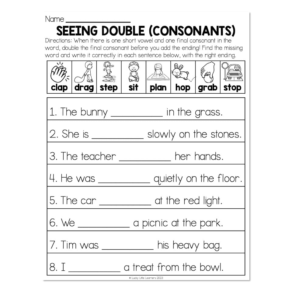 Final Consonant Preschool Free Printables