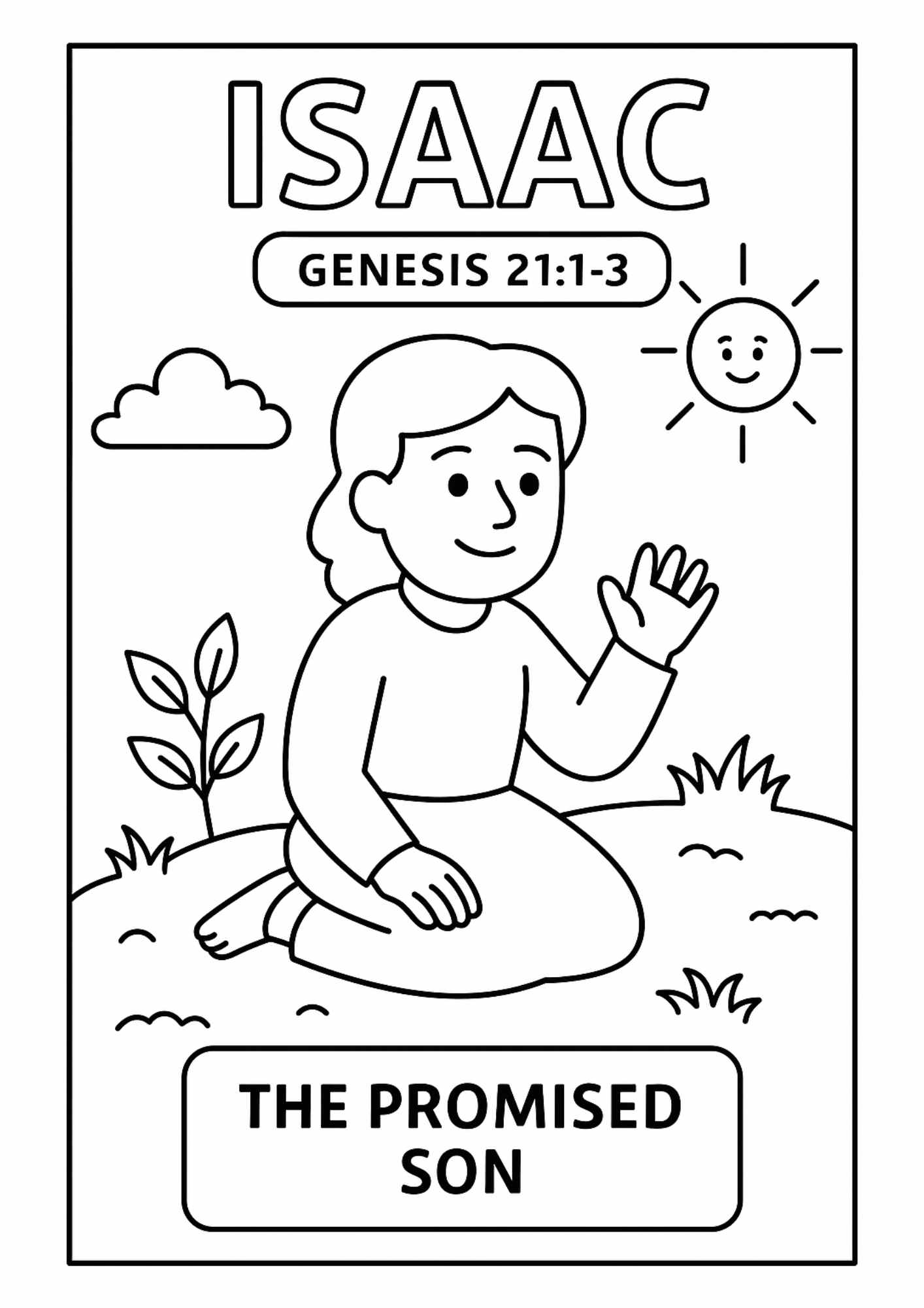 Isaac Bible Character Coloring Page Free Printable For Kids 
