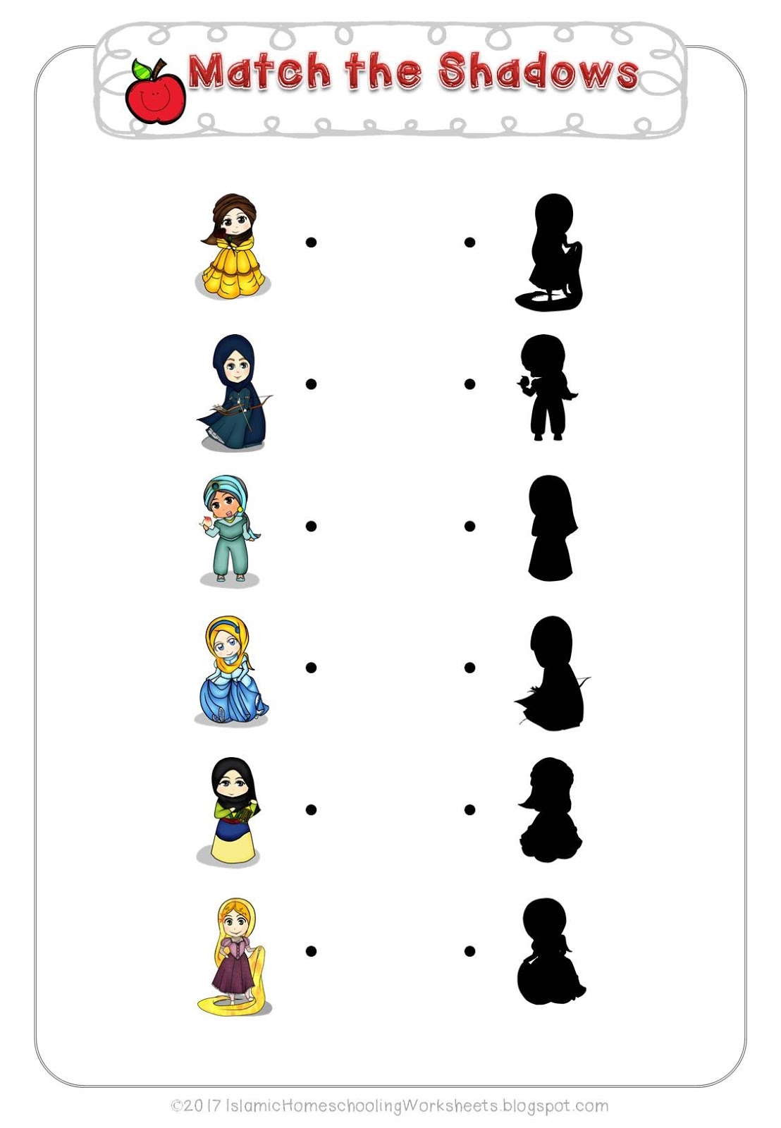 Islamic Homeschooling Worksheets FREE Disney Princess Preschool Pack Islamic Version