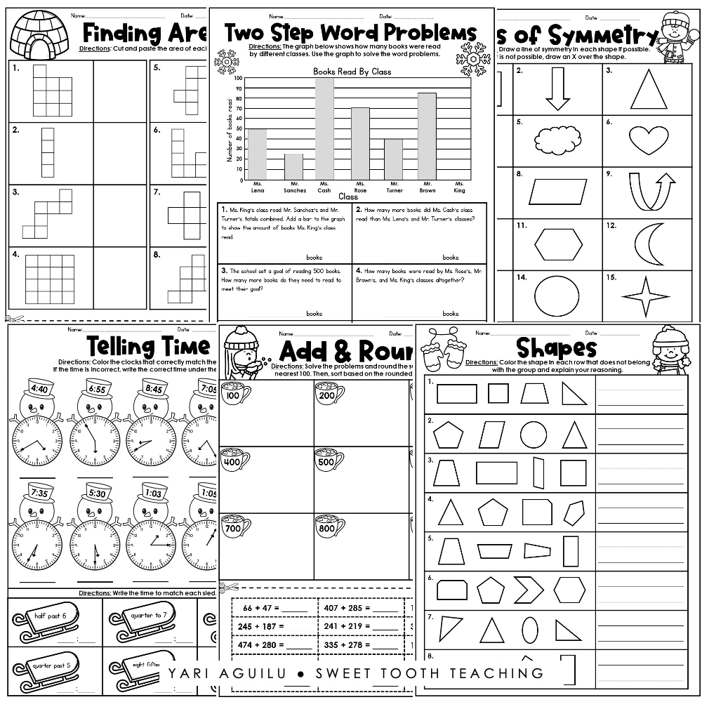 January 3rd Grade Review Worksheets For Fast Finishers Morning Work Tutoring Sub Plans
