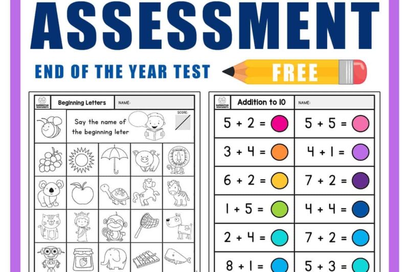 Kindergarten Math Assessment Worksheets