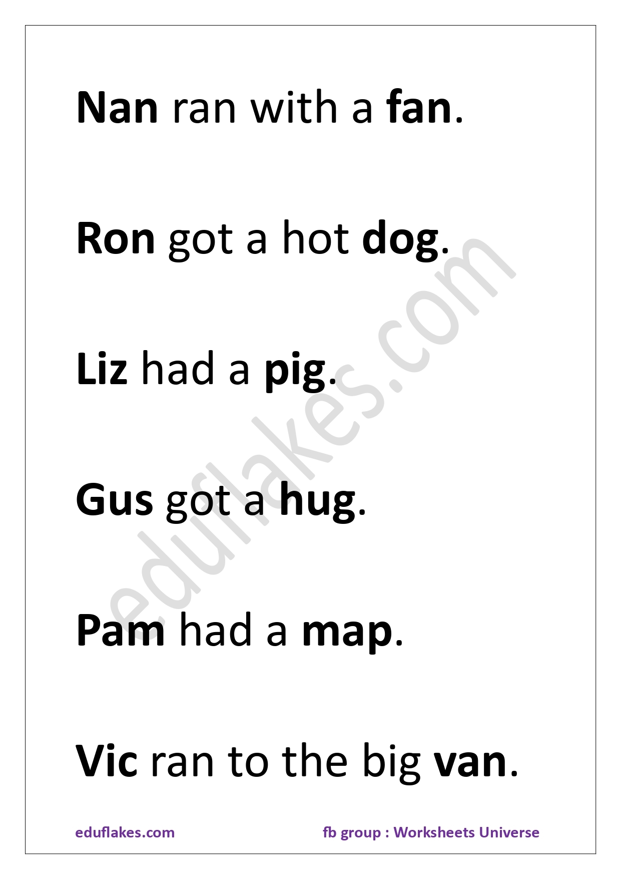 Kindergarten Fluency Passages Free PDF With CVC Words Eduflakes