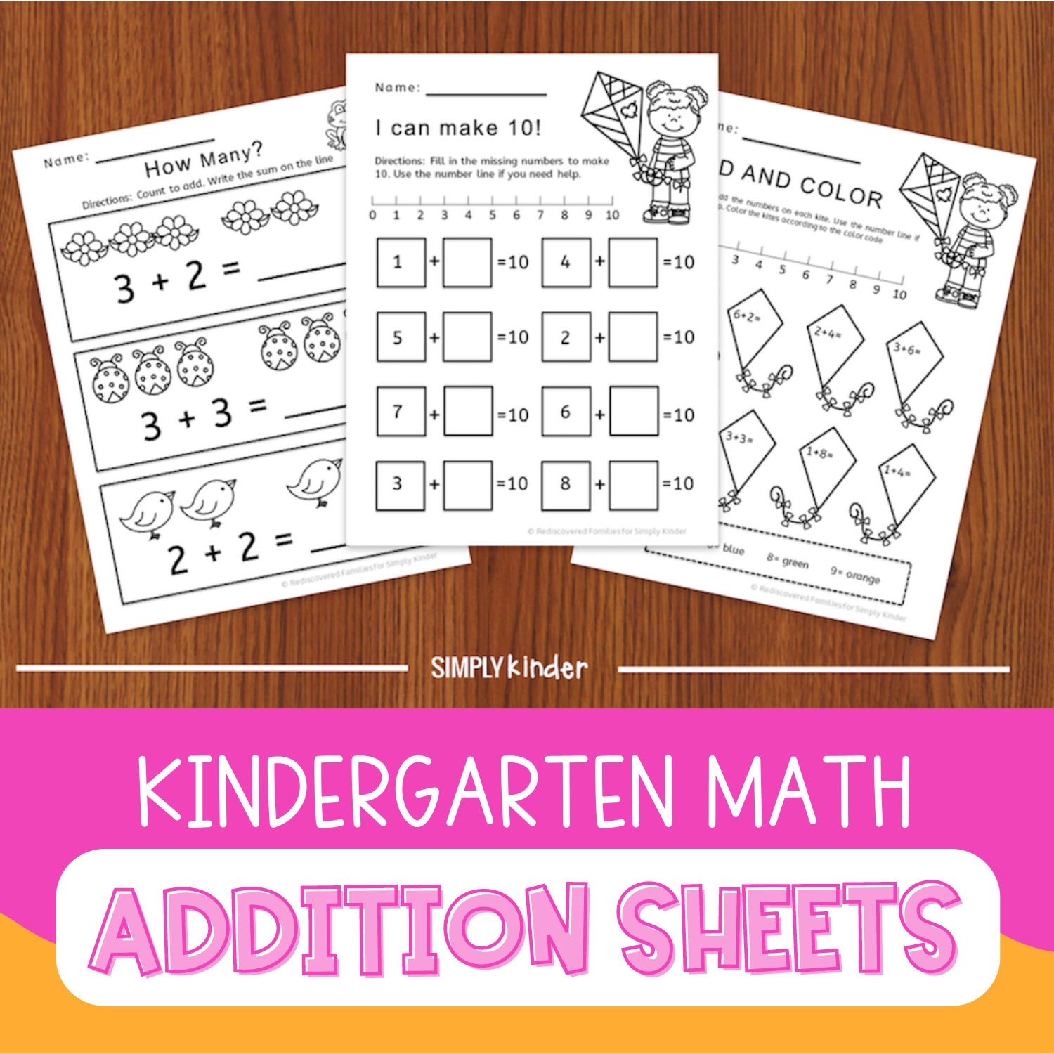 Kindergarten Math Worksheet Addition