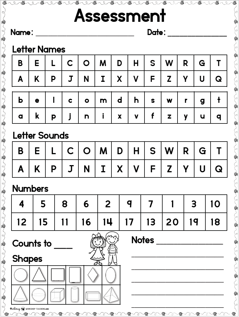 Kindergarten Math Assessment Checklist One On One Simply 