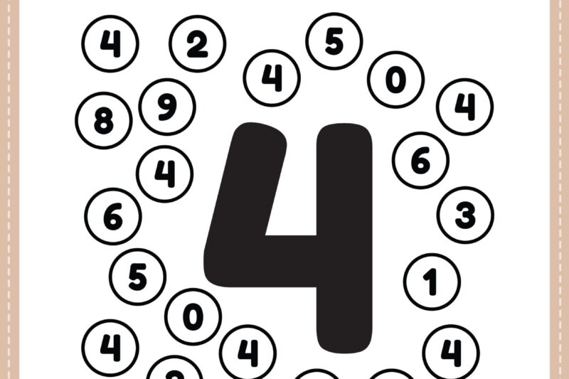 Free Printable Worksheet 4 For Kindergarten
