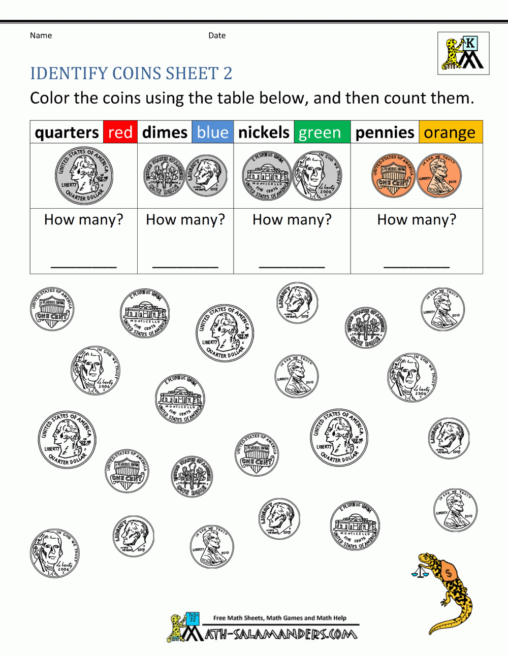 Kindergarten Money Worksheets 1st Grade