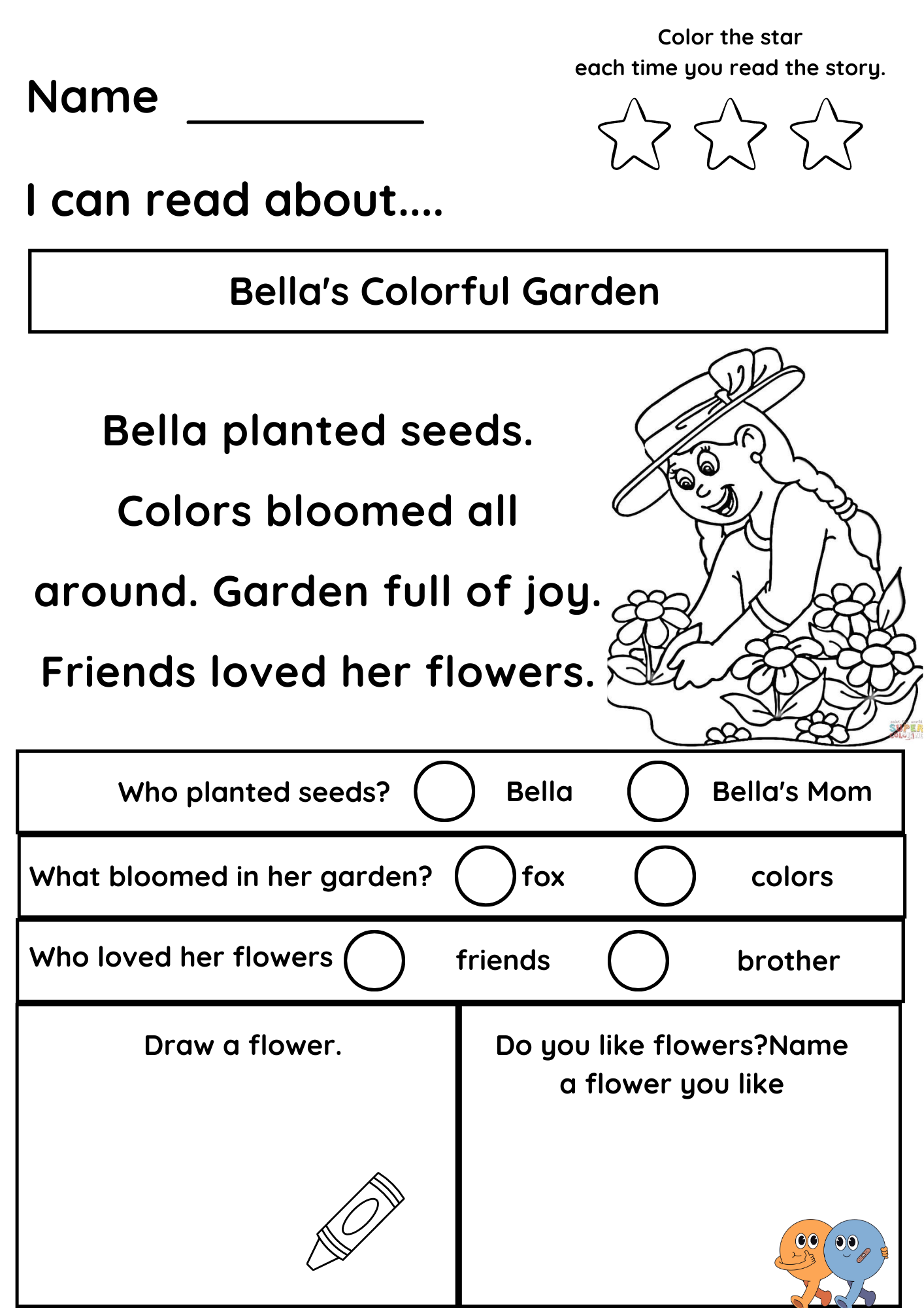 Free Printable Kindergarten Comprehension Worksheets