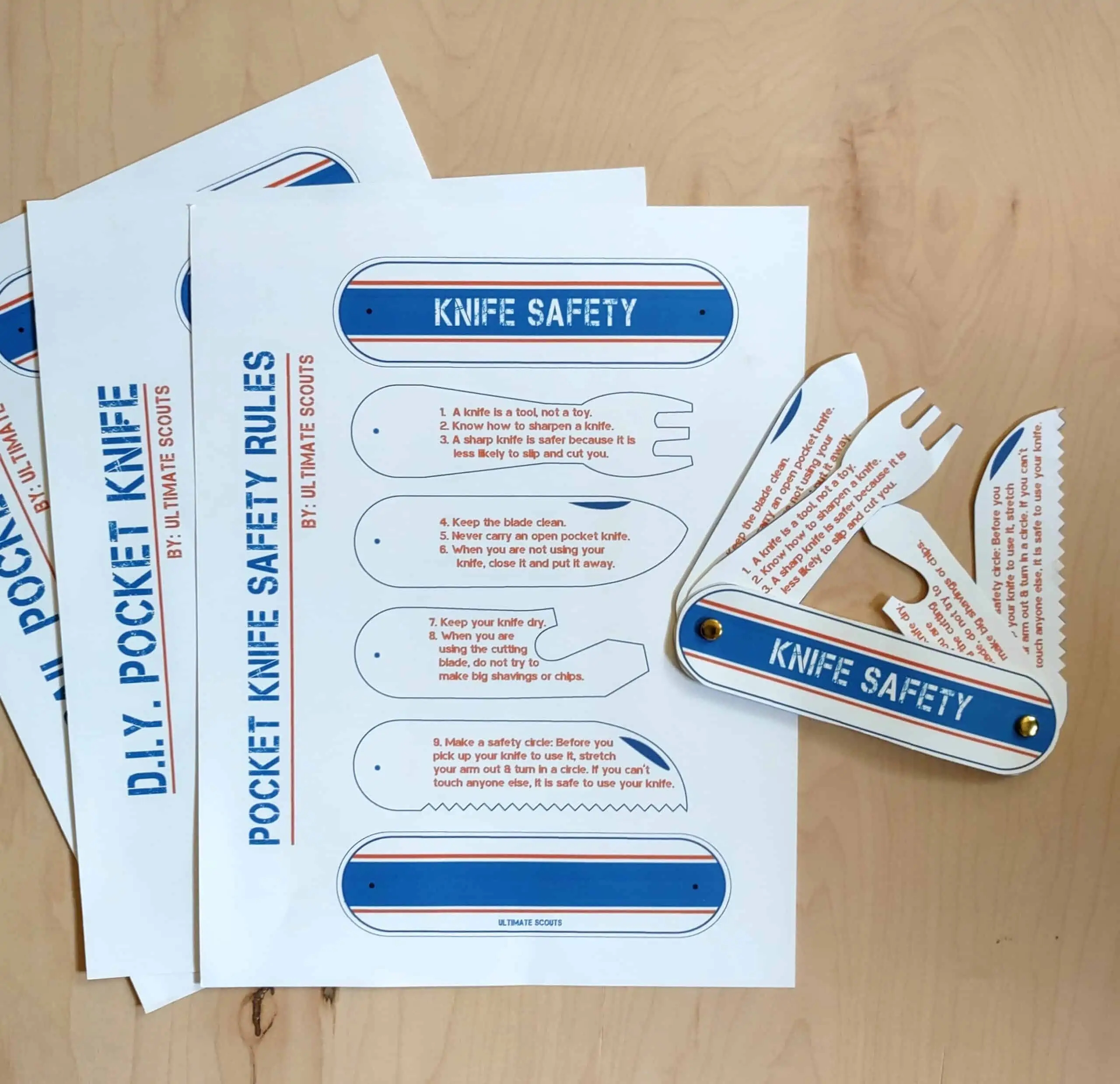 Knife Safety Pocket Knife Printable Ultimate Scouts