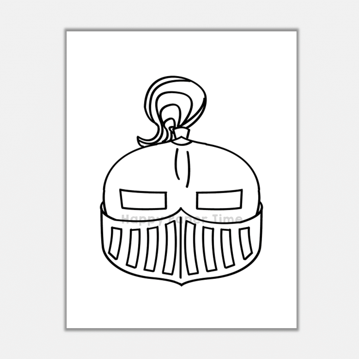 Knight Paper Mask Printable Medieval Coloring Craft Activity Costume 1