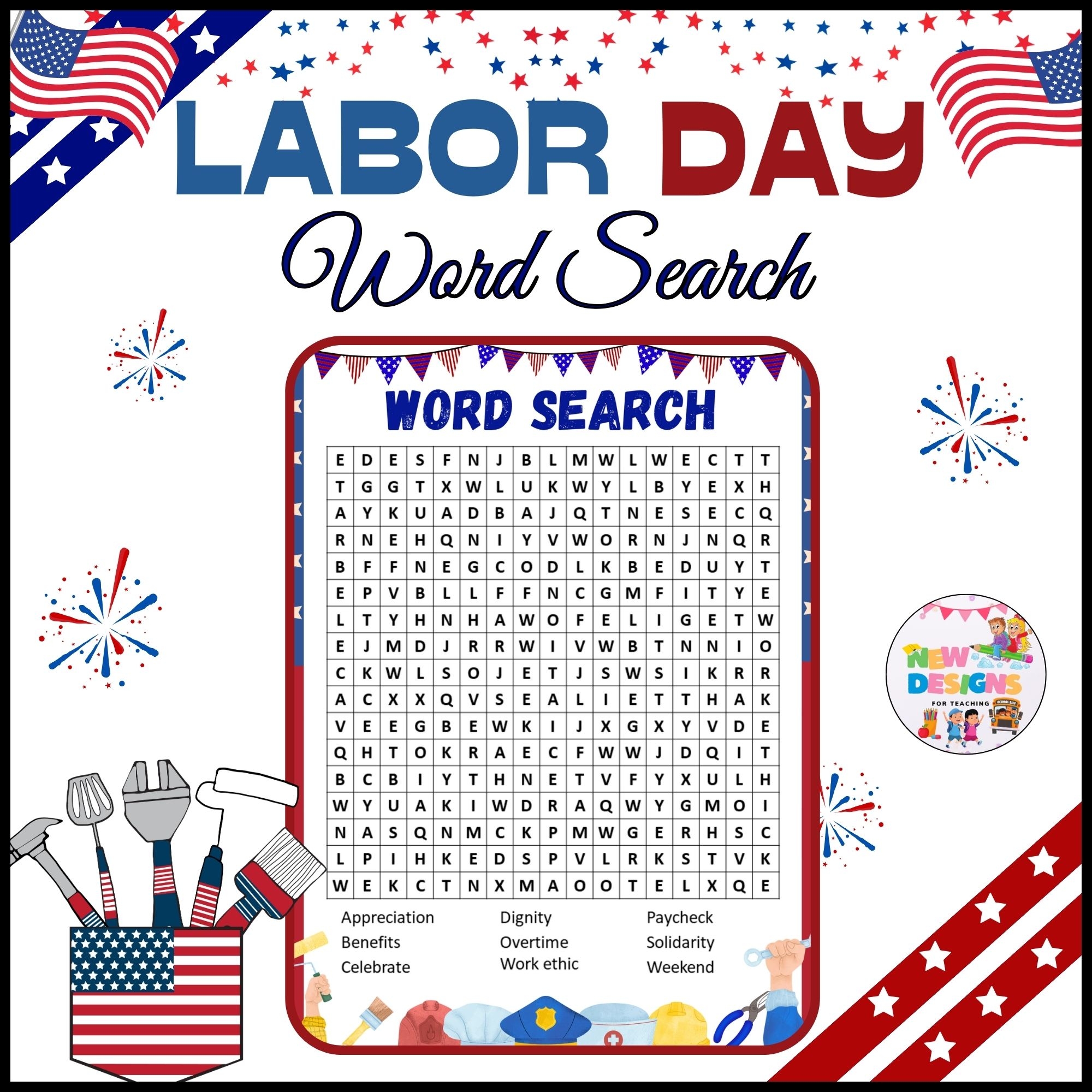 Labor Day Word Search Activity Printable Worksheets For Kids Made By Teachers