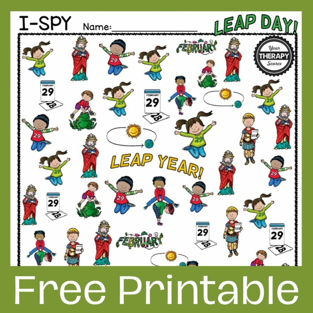 Leap Year I Spy Free Printable Your Therapy Source Leap Year I Spy Free Printable Your Therapy Source