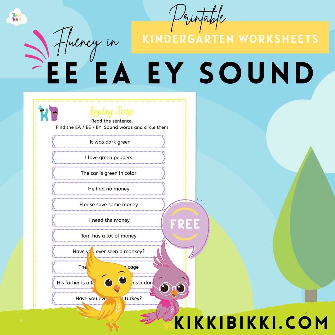 Learn To Spell Ee ea ey Words Kindergarten Worksheets