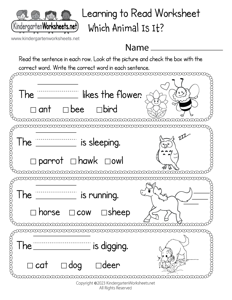 Free Practice Worksheets For Kindergarten