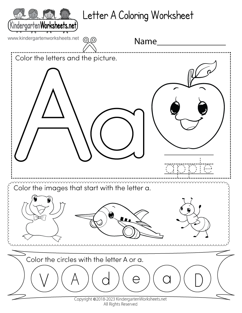 Letter A Coloring Worksheet Free Printable Digital U0026 PDF