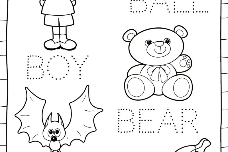 Free Kindergarten B Words Worksheets