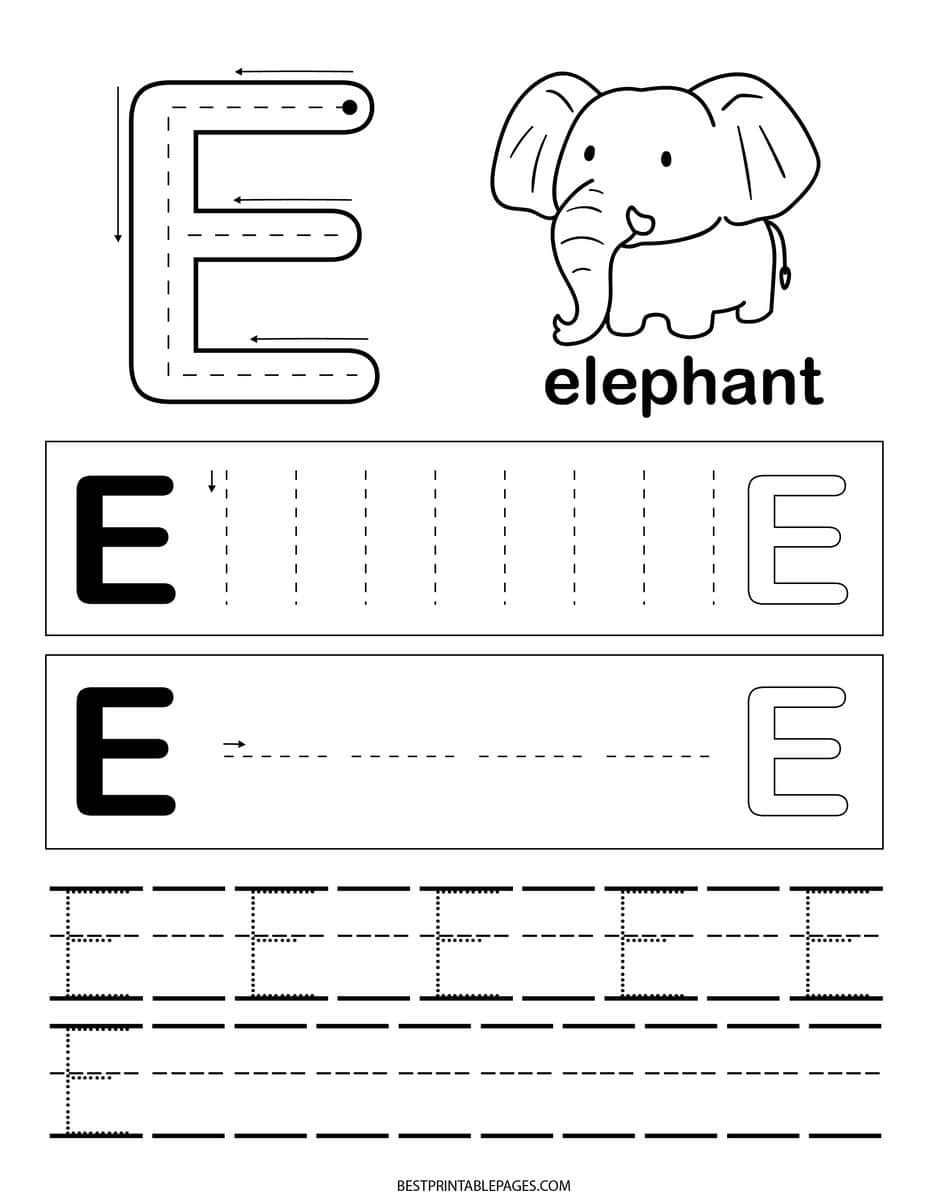 Letter E Preschool Worksheet Free Printable Download Zena s Suitcase