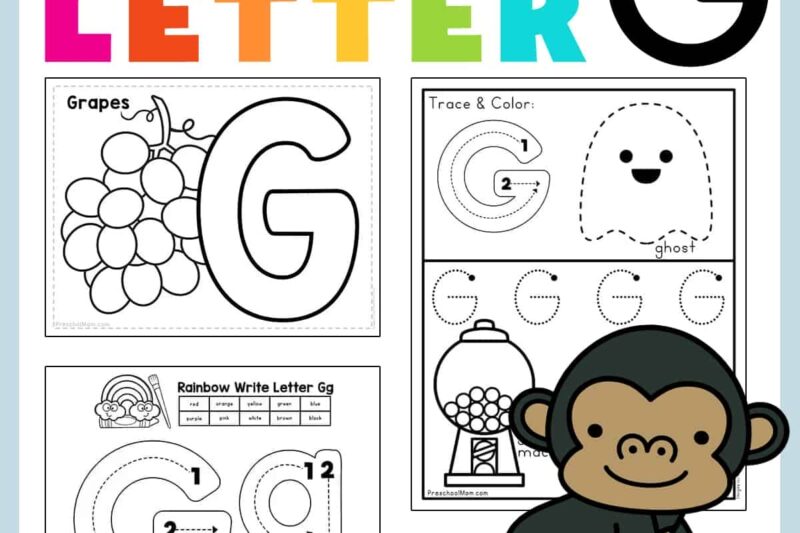 Printable Preschool Letter G Writing