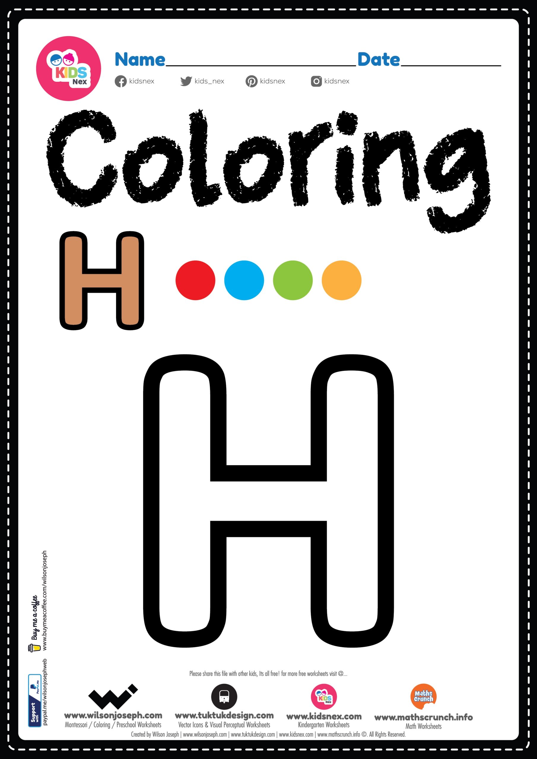 Free Printable H Worksheets