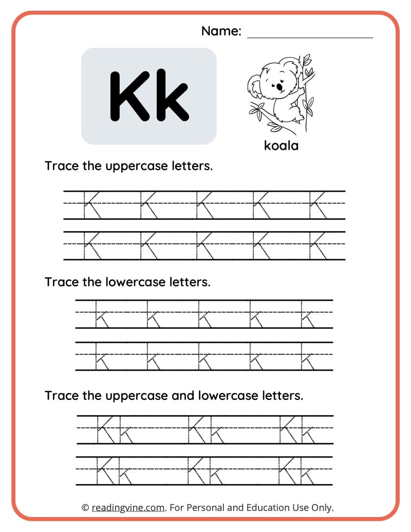 Printable Letter K For Preschool
