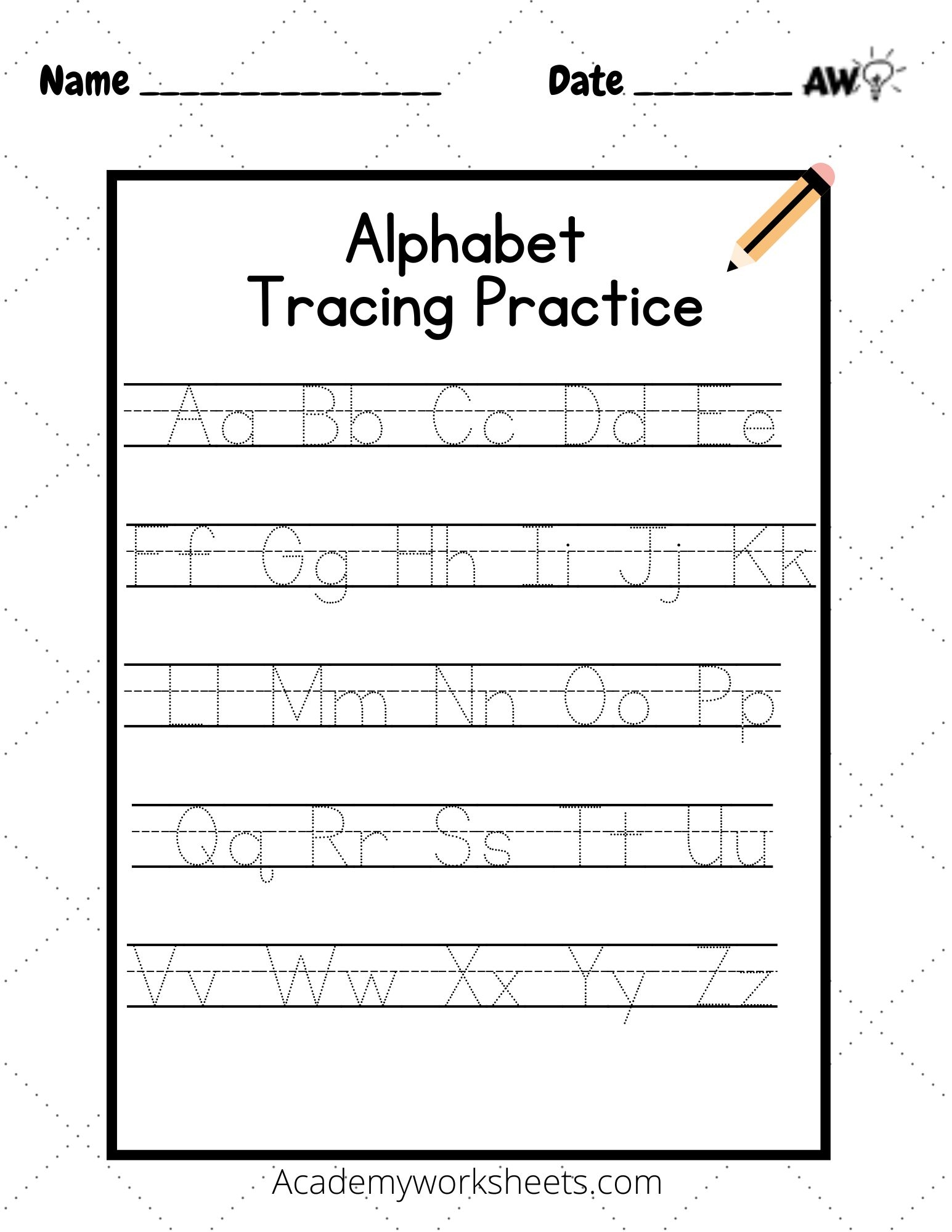 Alphabet Letters Trace Worksheet
