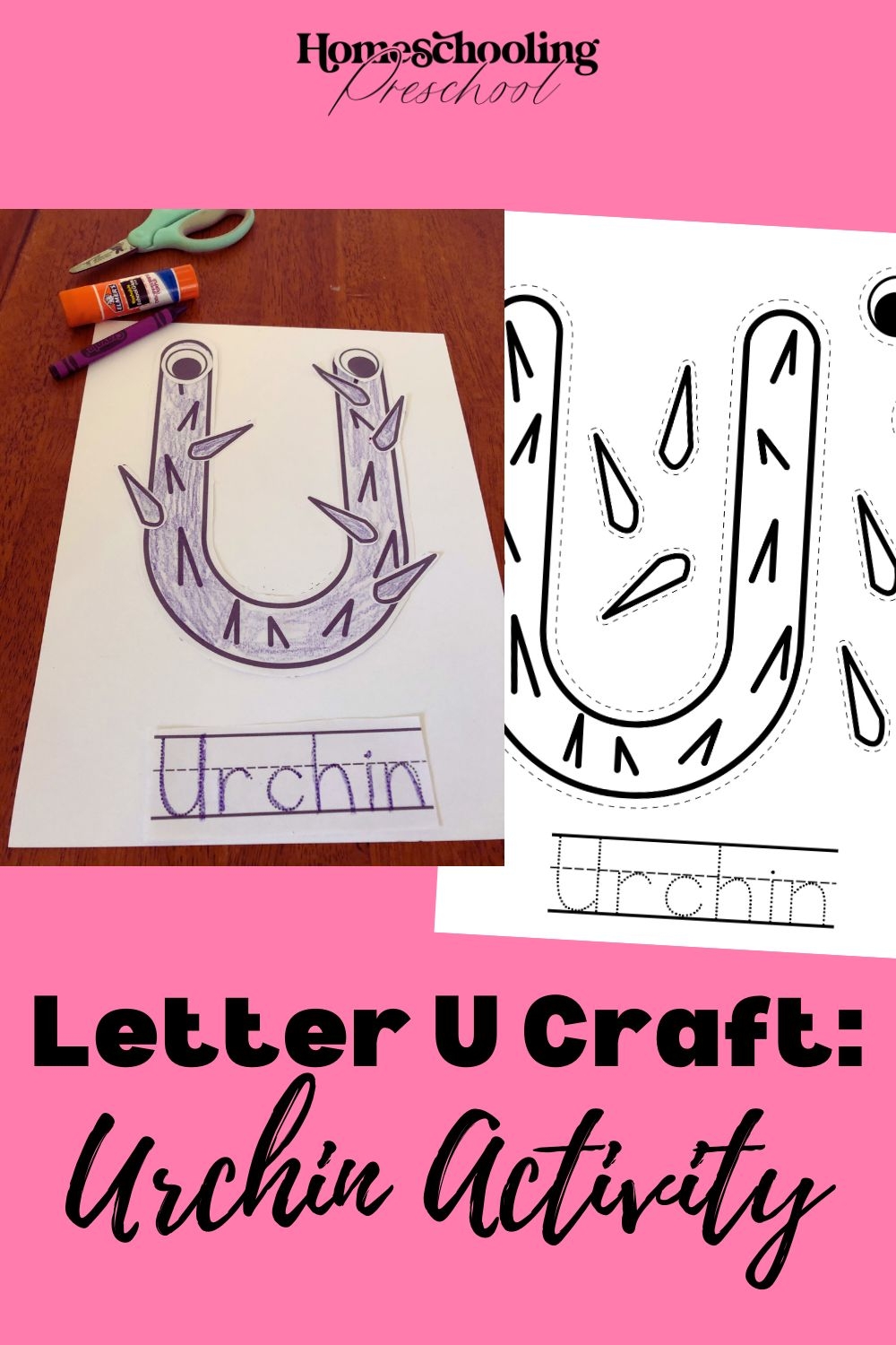 Letter U Craft Urchin Activity Homeschooling Preschool