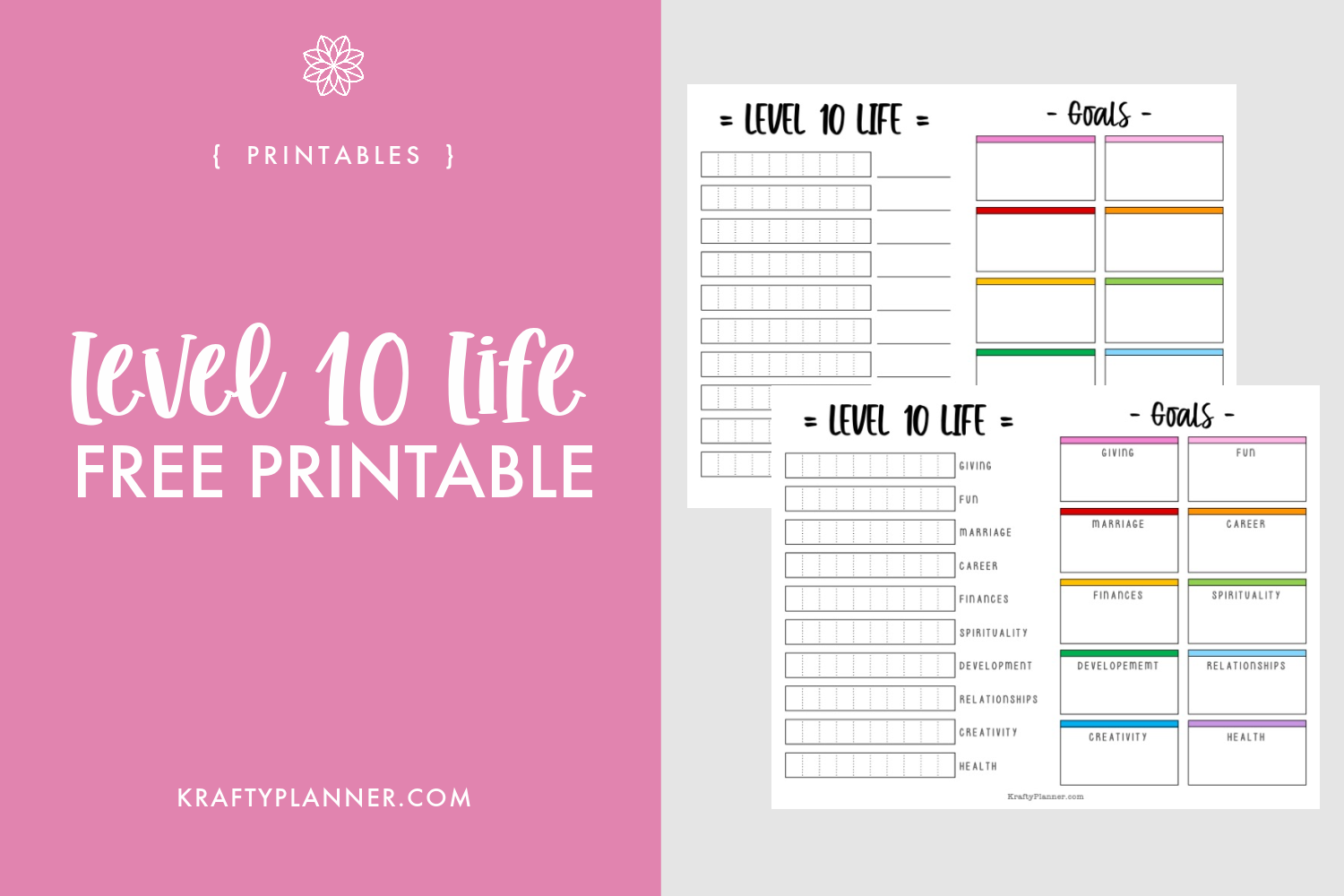 Level 10 Life Free Printable Worksheet Krafty Planner Level 10 Life Free Printable Worksheet Krafty Planner
