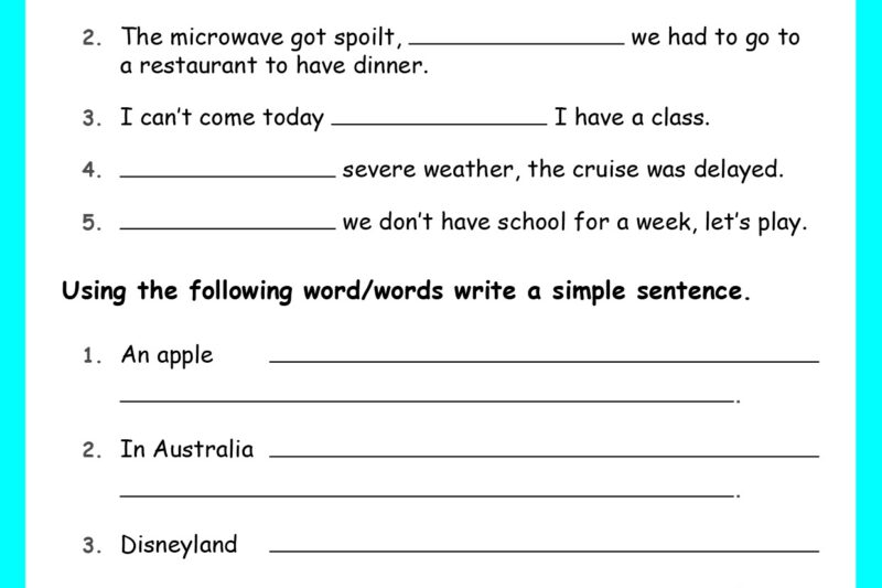 Free Printable Linking Words Worksheets
