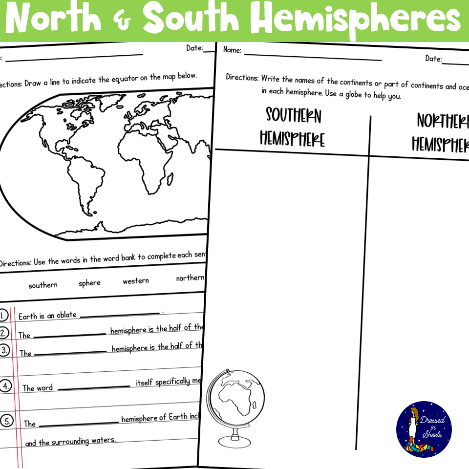 Locating The Northern And Southern Hemisphere Worksheets Library