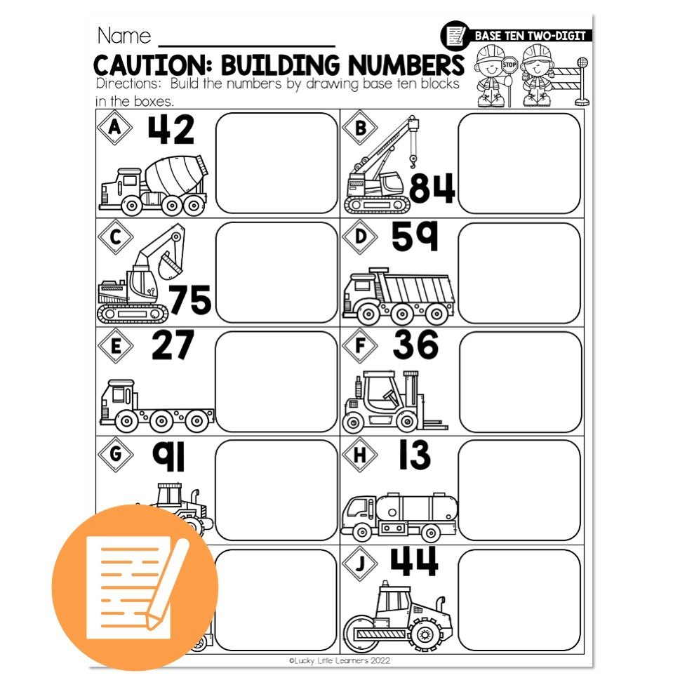 Lucky To Learn Math Base Ten Two Digit Lesson 1 6 