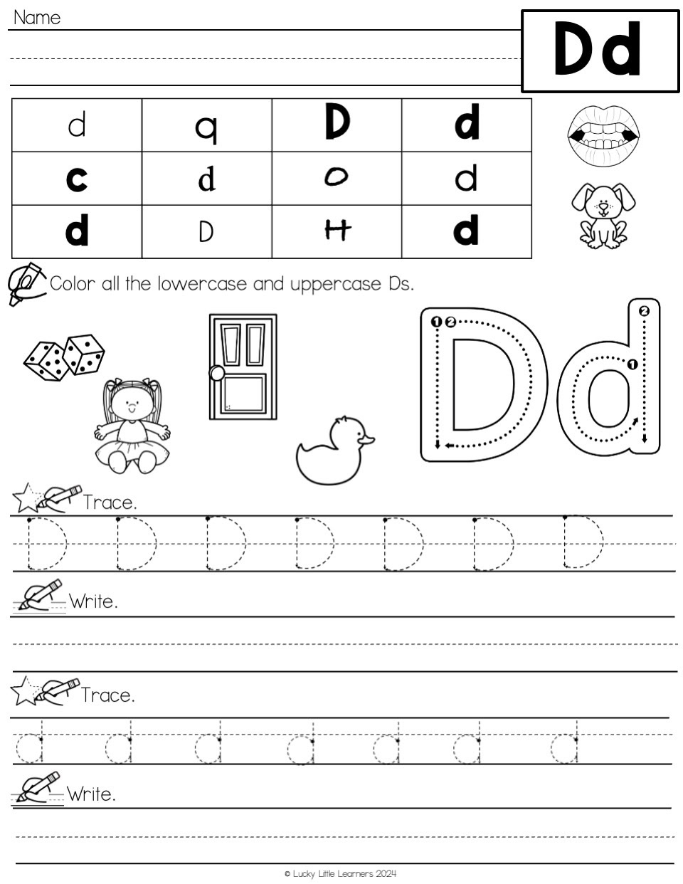 Lucky To Learn Phonics Alphabet Letter D Worksheet Lucky 