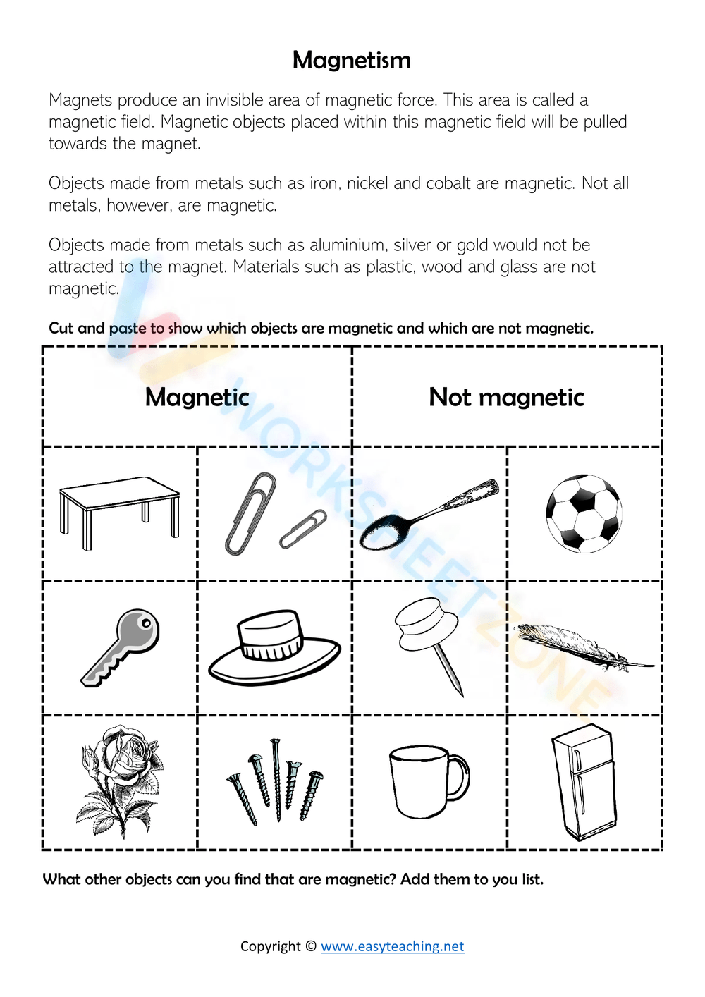 Printable Magnet Worksheets For Kindergarten Printable Magnet Worksheets For Kindergarten