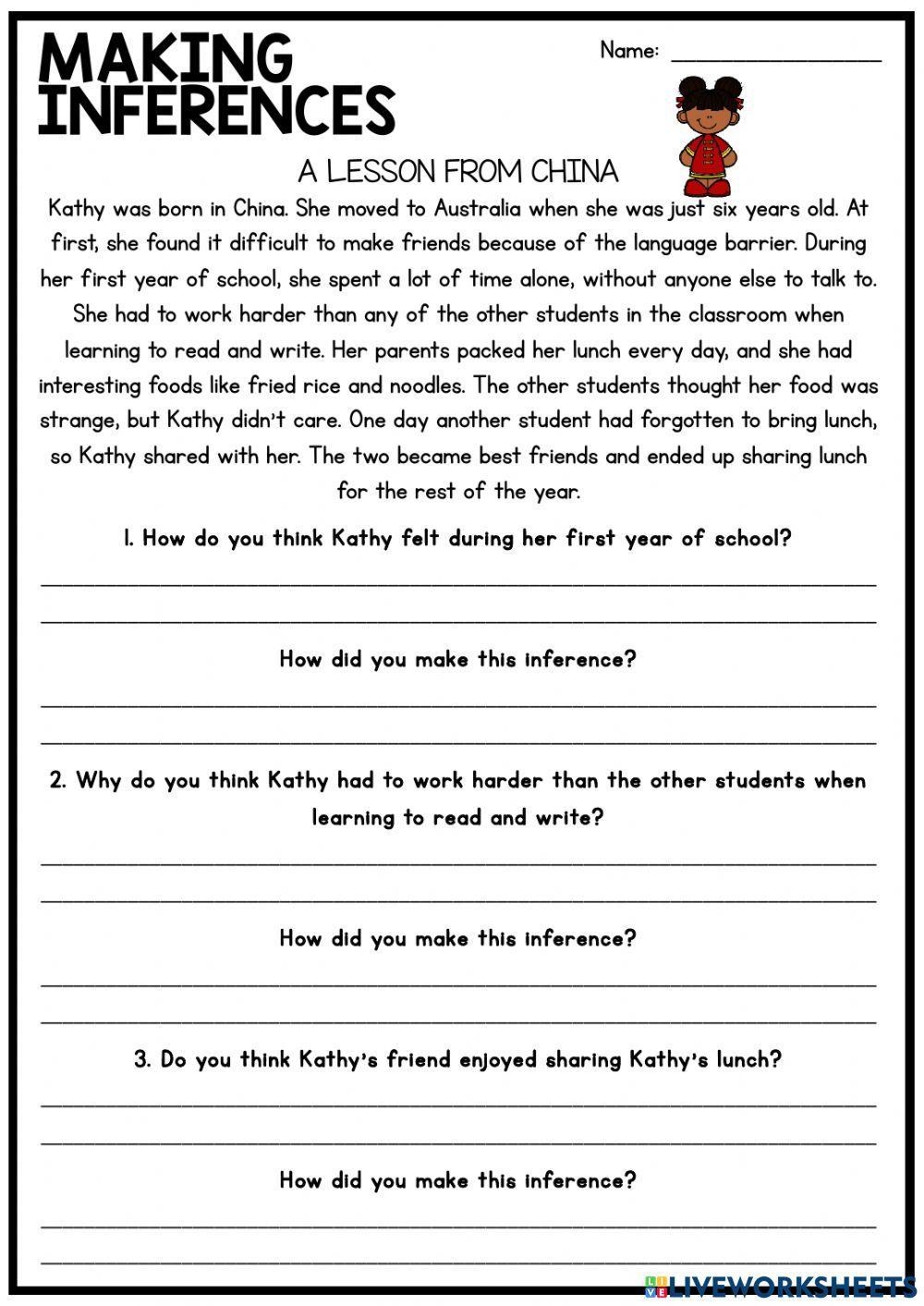 Making Inferences And Drawing Conclusions Worksheet Live Worksheets Worksheets Library