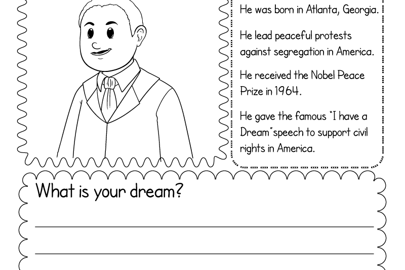 Free Martin Luther King Worksheets Kindergarten