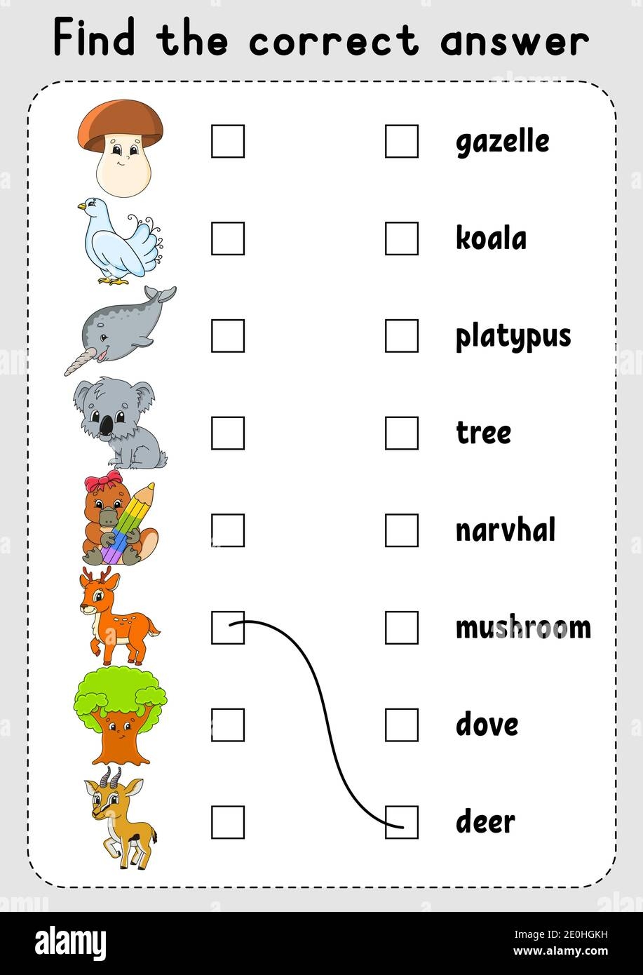 Matching Game For Kids Learn English Words Education Developing Worksheet Color Activity Page Cartoon Character Stock Vector Image U0026 Art Alamy Matching Game For Kids Learn English Words Education Developing Worksheet Color Activity Page Cartoon Character Stock Vector Image U0026 Art Alamy