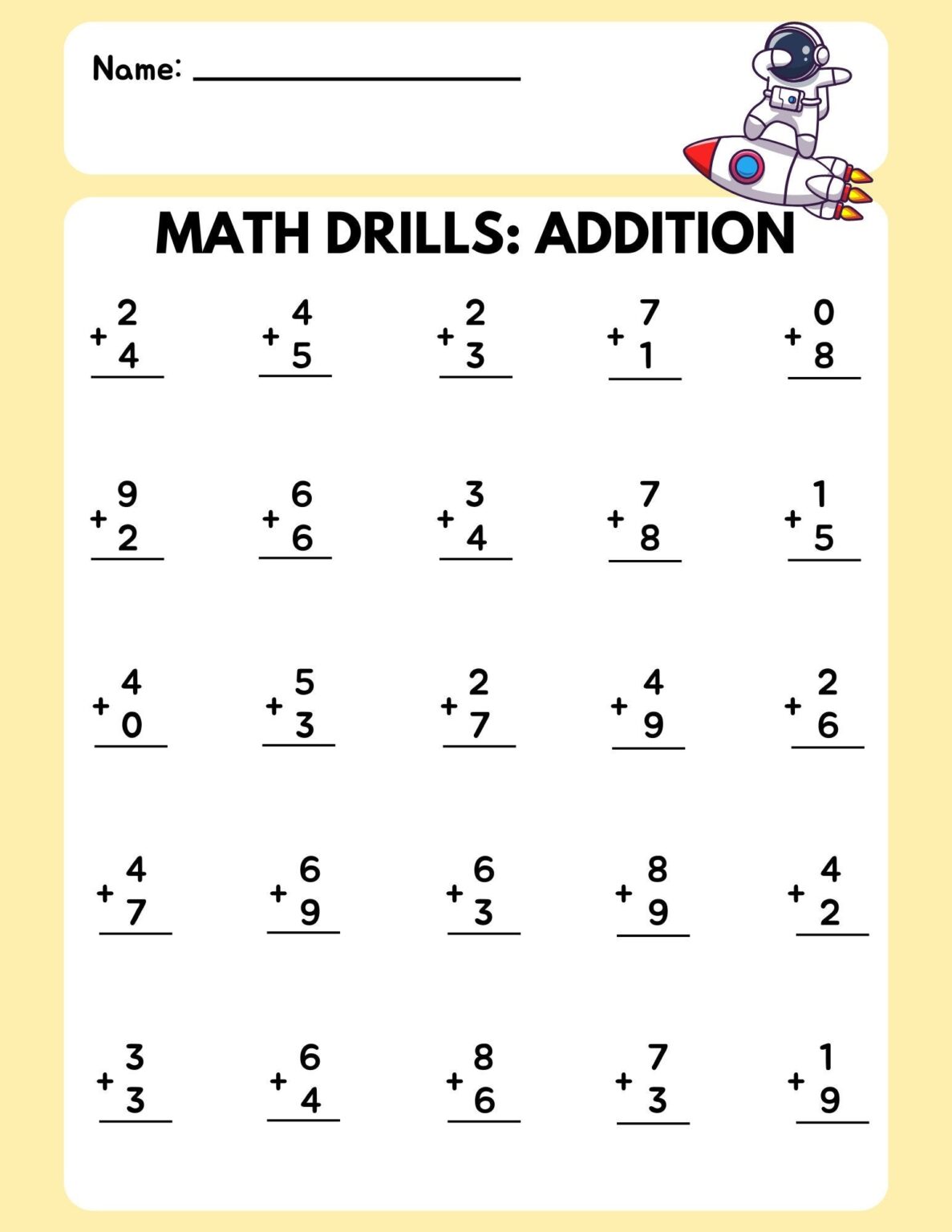 Drill Math Worksheets - Worksheets Template Free