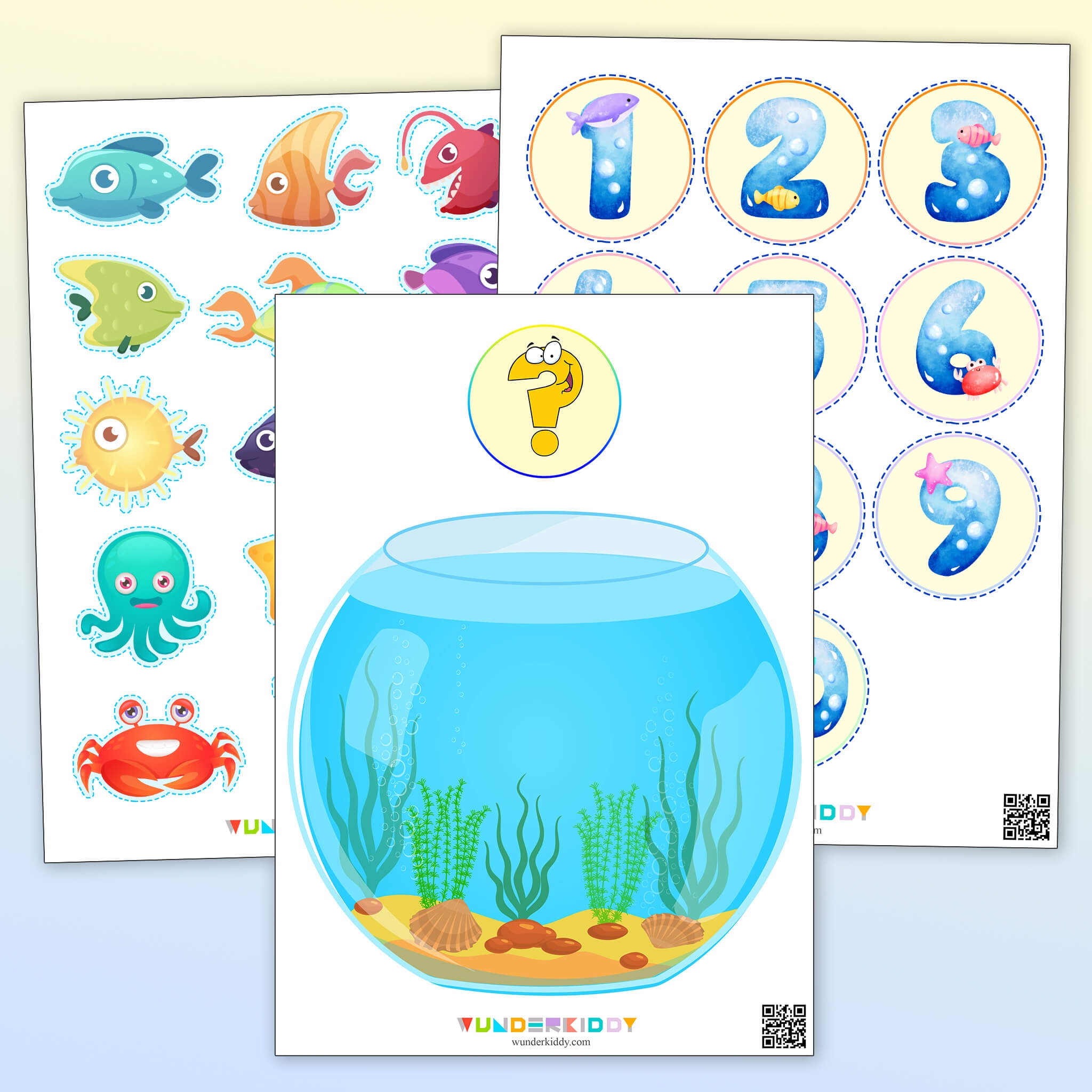 Math Game For Learning Numbers And Cutting Practice Aquarium