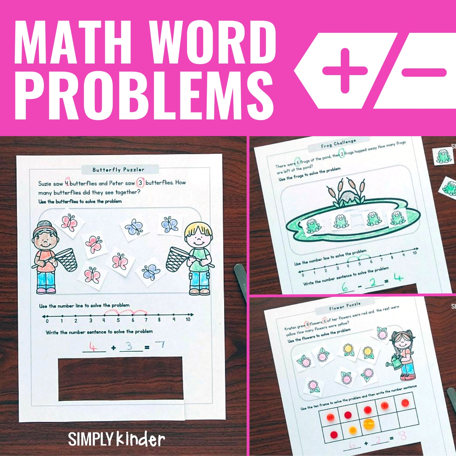 Kindergarten Math Word Worksheets