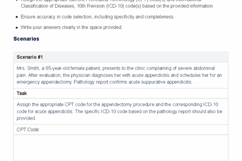 Free Printable Medical Coding Worksheets