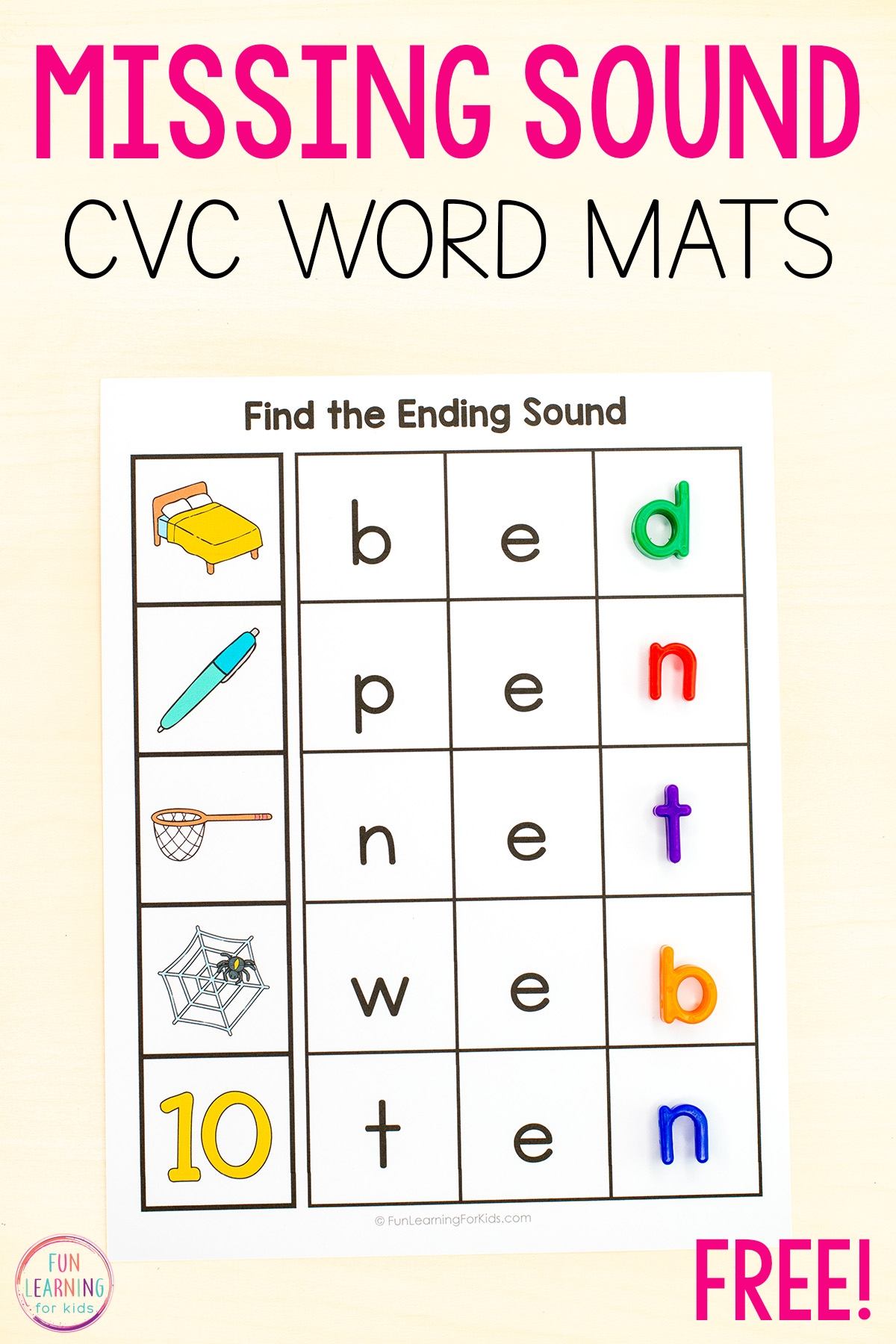 Ending Sounds Worksheets Free Printable