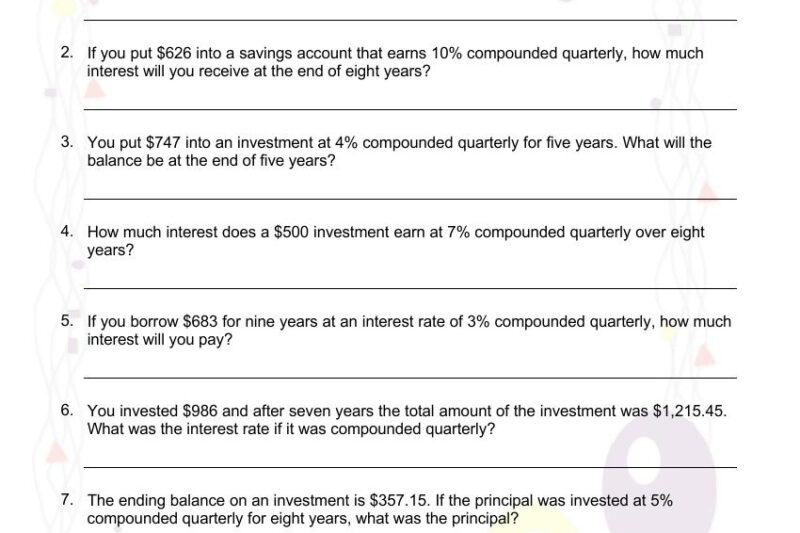Consumer Math Worksheets