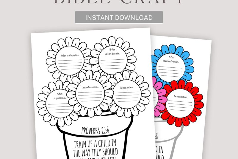 Bible Preschool Mothers Dat Printable Cards