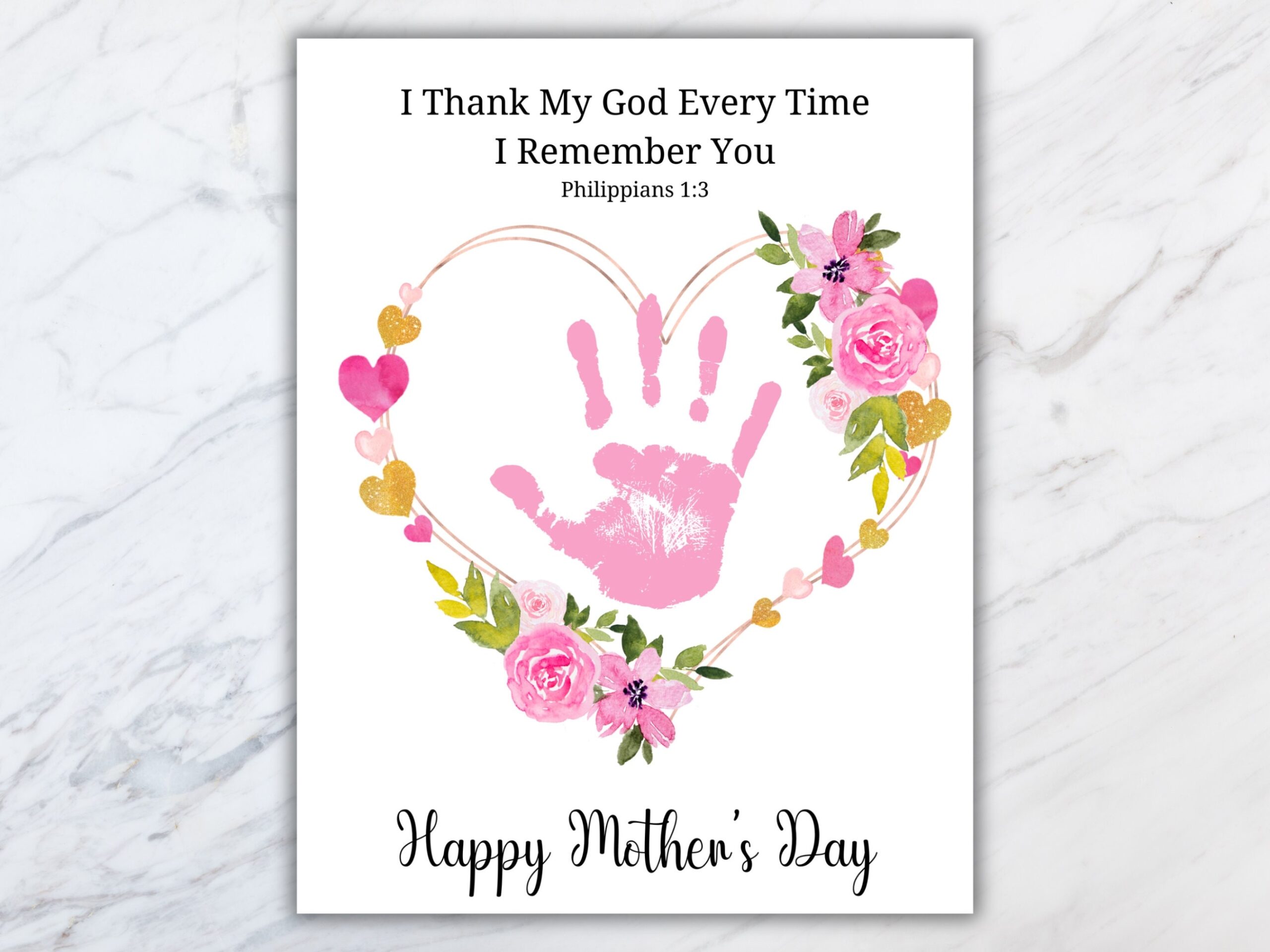 Mothers Day Bible Craft Printable Mom Handprint Art Christian 