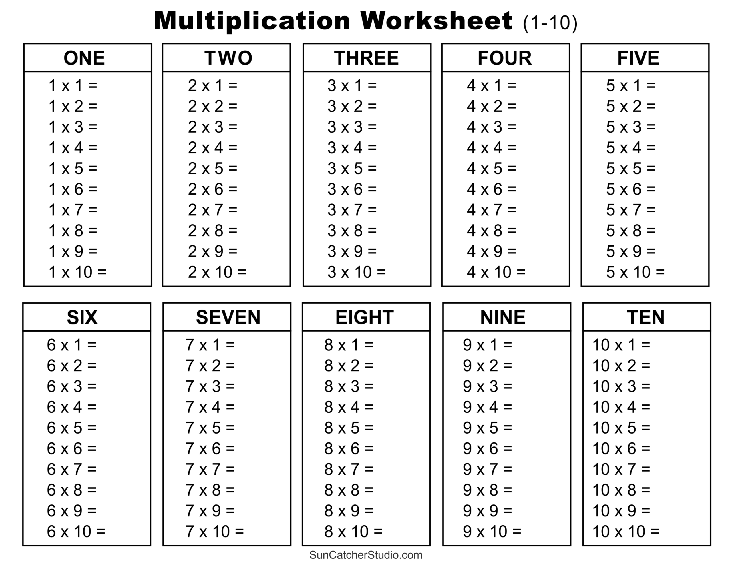 Free Printable Fun Multiplication Facts Worksheets