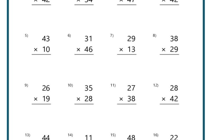 6th Grade Multiplication Worksheets Printable Free