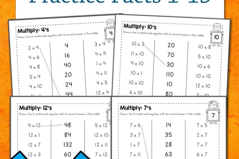 Multiplication Fact Worksheets Free Printable