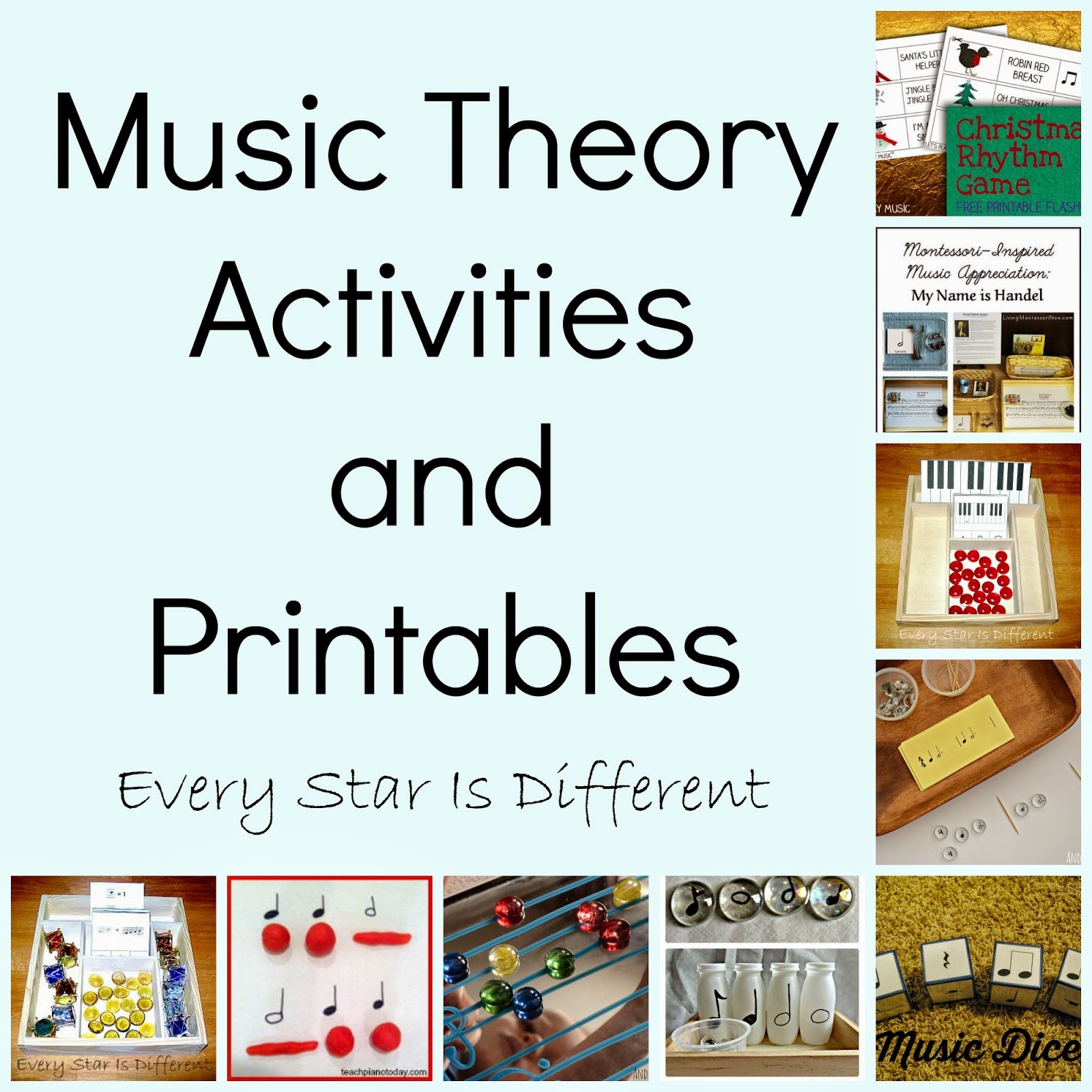 Music Theory Activities And Printables For Kids Every Star Is Different