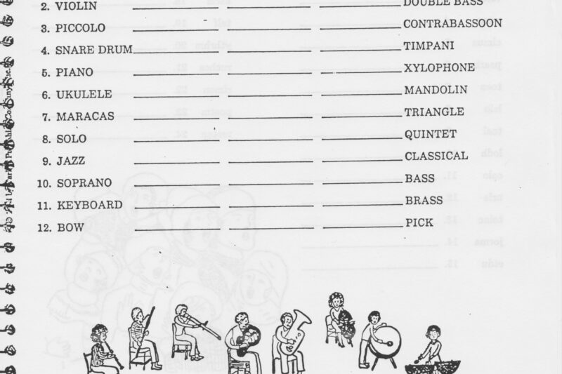 Free Printable Middle School Music Worksheets