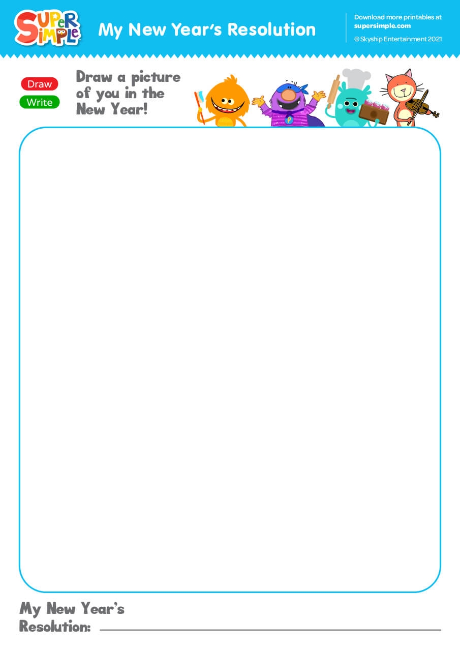New Years Resolution Printable Preschool